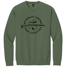 Load image into Gallery viewer, Green sweatshirt with black graphic design on a white background