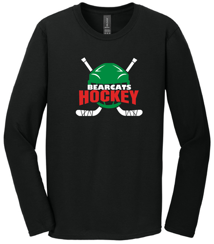 KCC Bearcats Hockey Helmet Gildan Long Sleeve Tshirt