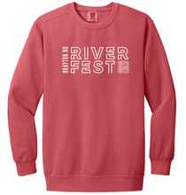 Load image into Gallery viewer, Red sweatshirt with 'Dayton River Fest' text on a white background