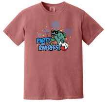 Load image into Gallery viewer, Pink t-shirt with a graphic of a fish and text on a white background