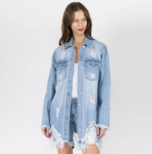 Load image into Gallery viewer, Storm Distressed Denim Shirt