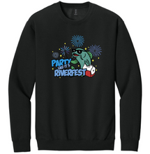 Load image into Gallery viewer, Black sweatshirt with a colorful graphic design on a white background
