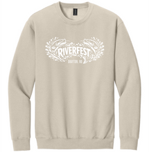 Load image into Gallery viewer, Beige sweatshirt with 'Riverfest' logo on a white background