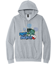 Load image into Gallery viewer, Gray hoodie with a graphic design of a frog and text on a white background