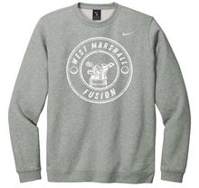 Load image into Gallery viewer, Gray sweatshirt with a white logo and text on a white background