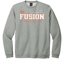Load image into Gallery viewer, Gray sweatshirt with 'West Marshall Fusion' text and Nike logo on a white background