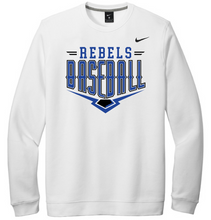 Load image into Gallery viewer, Rebels Baseball 26.2 Nike Crewneck Fleece
