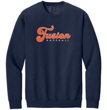 Load image into Gallery viewer, Navy blue sweatshirt with 'Fusion Baseball' text on a white background