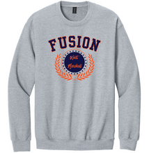 Load image into Gallery viewer, Gray sweatshirt with 'Fusion' and 'Wilt Marshall' text on a white background