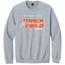 Load image into Gallery viewer, Gray sweatshirt with 'West Marshall Track Field' text on a white background