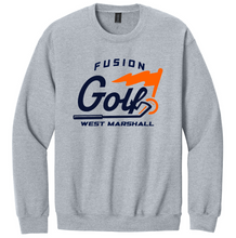 Load image into Gallery viewer, Gray sweatshirt with Fusion Golf West Marshall logo on a white background