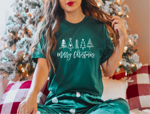 Load image into Gallery viewer, Merry Christmas Trees Graphic Tee